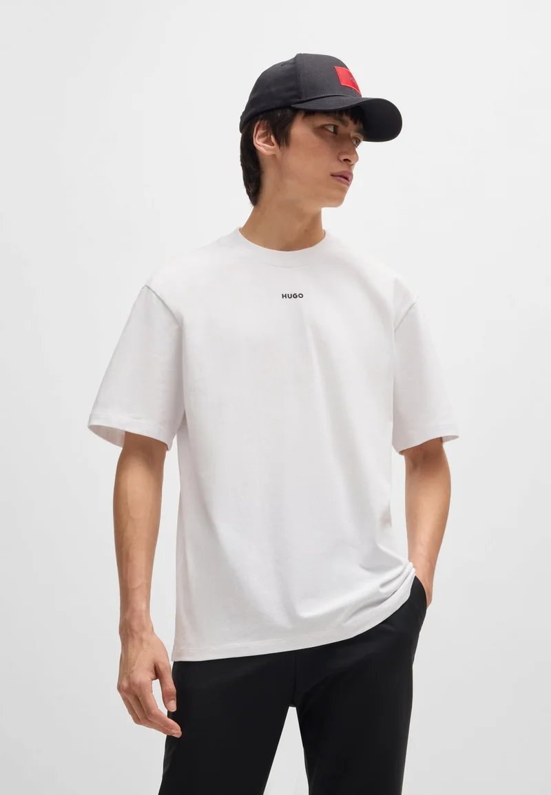 HUGO Relaxed-fit T-shirt in cotton with logo print