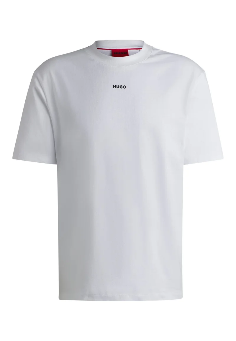 HUGO White Relaxed-fit T-shirt in cotton with logo print for Men | Best Price UAE