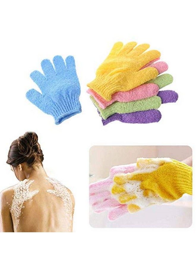 Right Products 2 Pair Bath Gloves Spa Massage Body Scrubber Cleaner ; Exfoliating Polyester Pouf Scrubber Sponge Pad Mitt Glove ; Body Scrubbing Gloves - Image 1