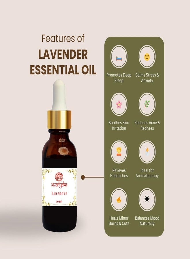 Aranyaka Pure Lavender Essential Oil, 10 ml, Therapeutic Grade, For Aromatherapy, Sleep and Stress Relief - Image 3
