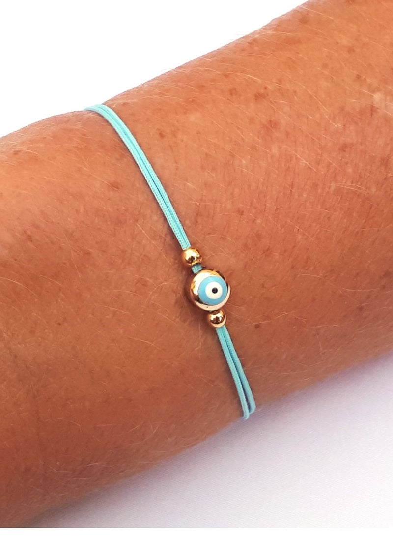 Alwan Hand Knitted Adjustable String Bracelet with an Evil Eye - Image 2
