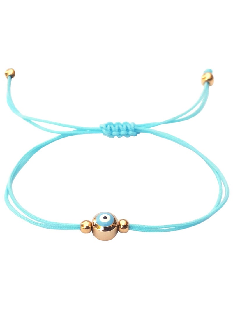 Alwan Hand Knitted Adjustable String Bracelet with an Evil Eye - Image 1