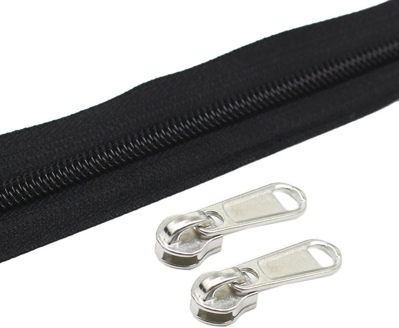 YaHoGa 50PCS Silver Pulls for 5 Nylon Coil Zippers  Zipper Sliders for Luggages Purses  Bags - Image 2