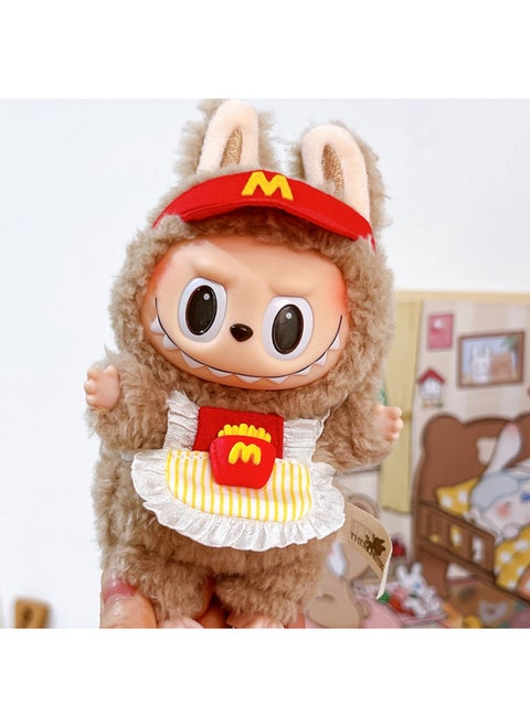 Labubu Labubu Doll Plush Doll Vinyl Doll 17cm Costume Suit For Clothes Accessories-Specification:17cm Labubu Can Be Worn -Colour:Mcdonald's Set