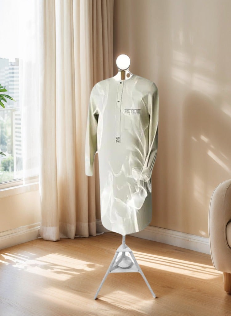 Generic Vertical clothes stand  with 4 cloth hooks  and stand for steaming clothes, White color, 180cm  - Image 2