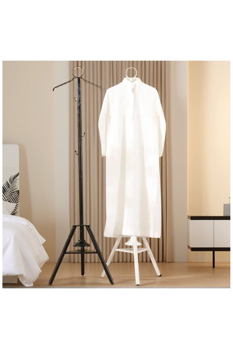Generic Vertical clothes stand  with 4 cloth hooks  and stand for steaming clothes, White color, 180cm  - Image 5
