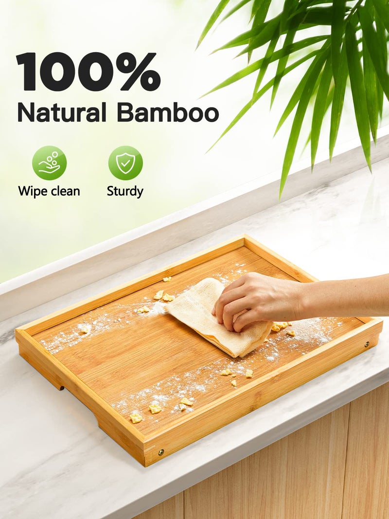 Pipishell Bamboo Bed Tray Table with Foldable Legs, Breakfast Tray for Sofa, Bed, Eating, Working, Used As Laptop Desk Snack Tray by Pipishell - Image 4