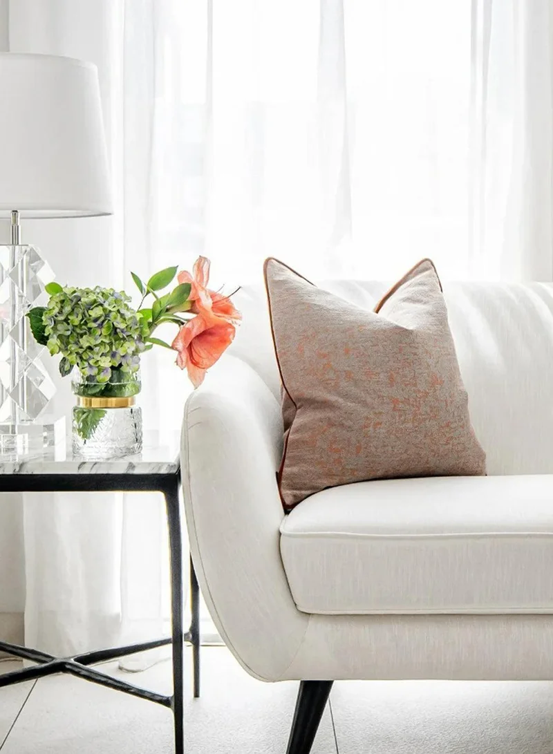KNOT HOME Cushion Hazel Tangelo (with filler) Pillow Knot Home Cover Set for Modern Sofa Contemporary Living Room Bedroom and Office Soft Washable