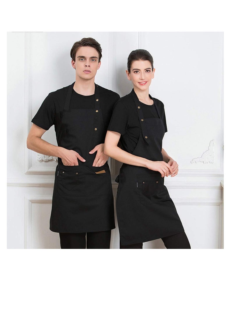 SOLARAE مئزر للرجال والنساء، مآزر قابلة للتعديل ومقاومة للماء، مع جيوب لمآزر الطهي في المطبخ، مئزر مطبخ احترافي، للمطبخ، الطهي، البستنة، الرسم، الخبز في المطعم - Image 2