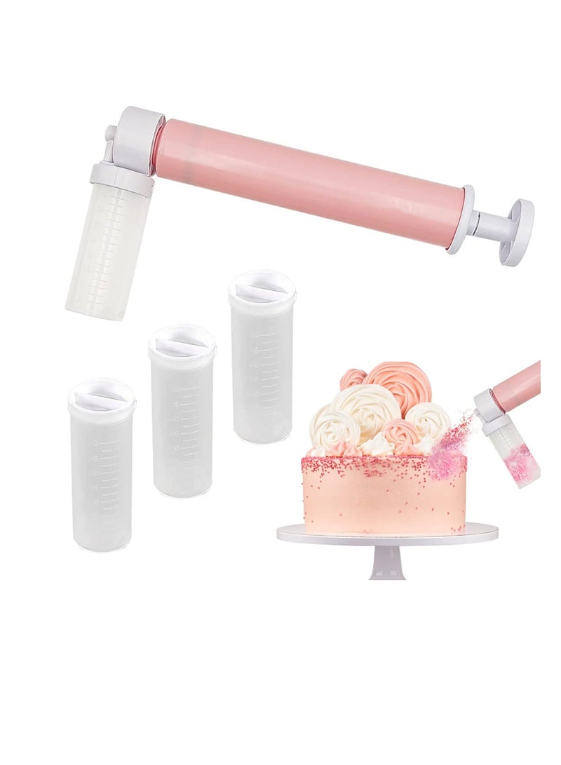 Manual Airbrush for Decorating Cakes, DIY Baking Cake Pump Tools, Cakes Spray Gun Kit Kitchen Cupcakes Cookies and Desserts Decorating, Pink - Image 1