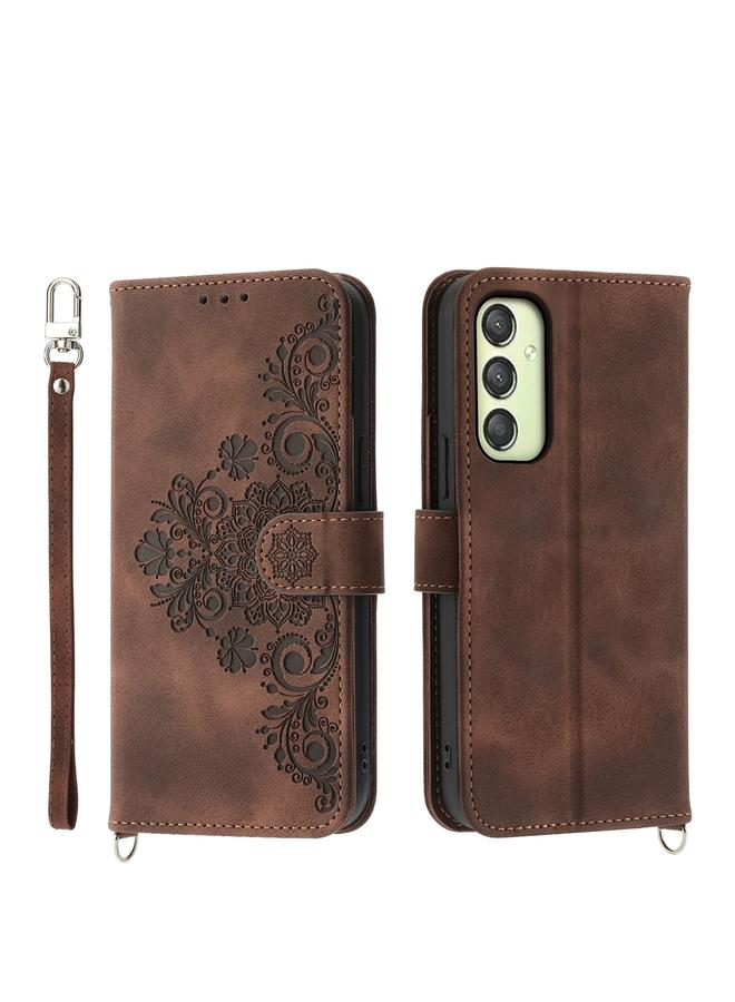 اس-توب جراب لهاتف Samsung Galaxy A25 5G جراب هاتف جلدي بملمس جلدي منقوش عليه زهور لهاتف Samsung Galaxy A25 5G - Image 1