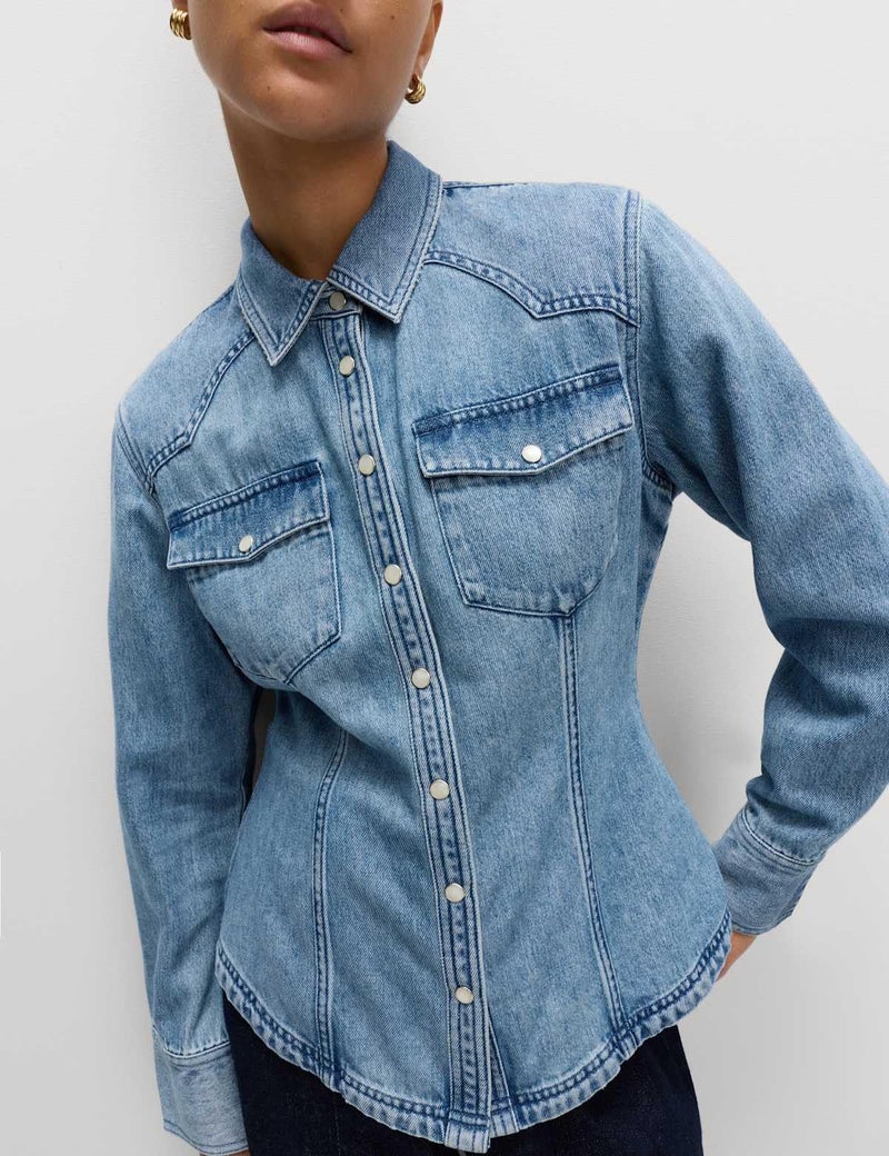 Marks & Spencer Denim Western Shirt - Image 5