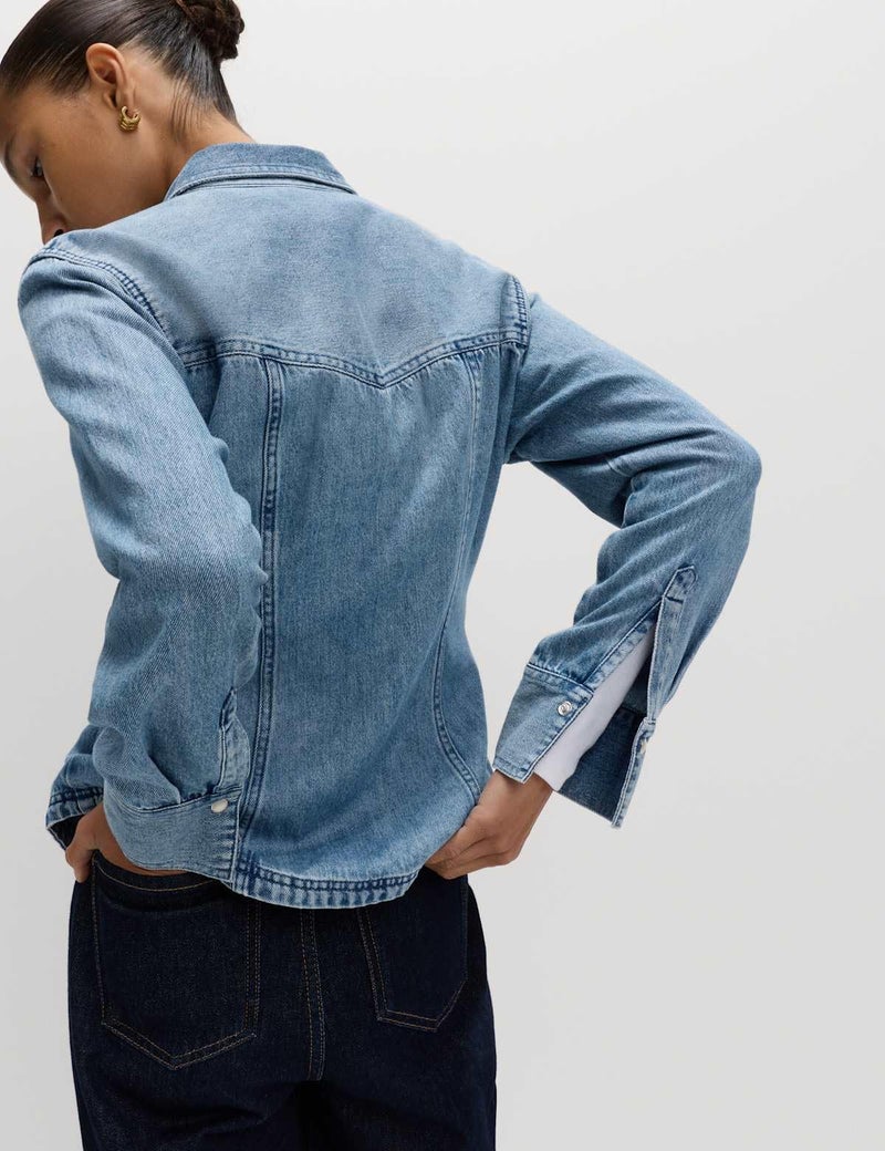 Marks & Spencer Denim Western Shirt - Image 3