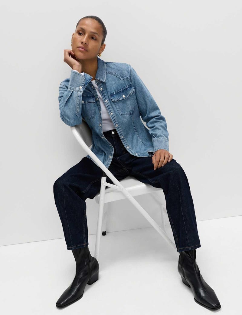 Marks & Spencer Denim Western Shirt - Image 4