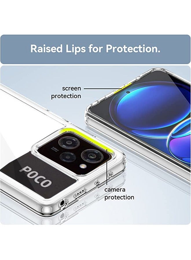 Xiaomi Redmi Note 12 Pro/Poco X5 Pro 5G Case Slim Drop Proof Phone Cover Protect from Drop/Scratch/Fingerprint Clear Acrylic Back TPU Bumper Thin Protective Protection