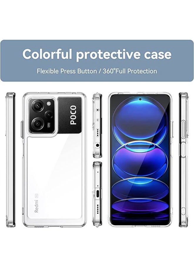 Xiaomi Redmi Note 12 Pro/Poco X5 Pro 5G Case Slim Drop Proof Phone Cover Protect from Drop/Scratch/Fingerprint Clear Acrylic Back TPU Bumper Thin Protective Protection