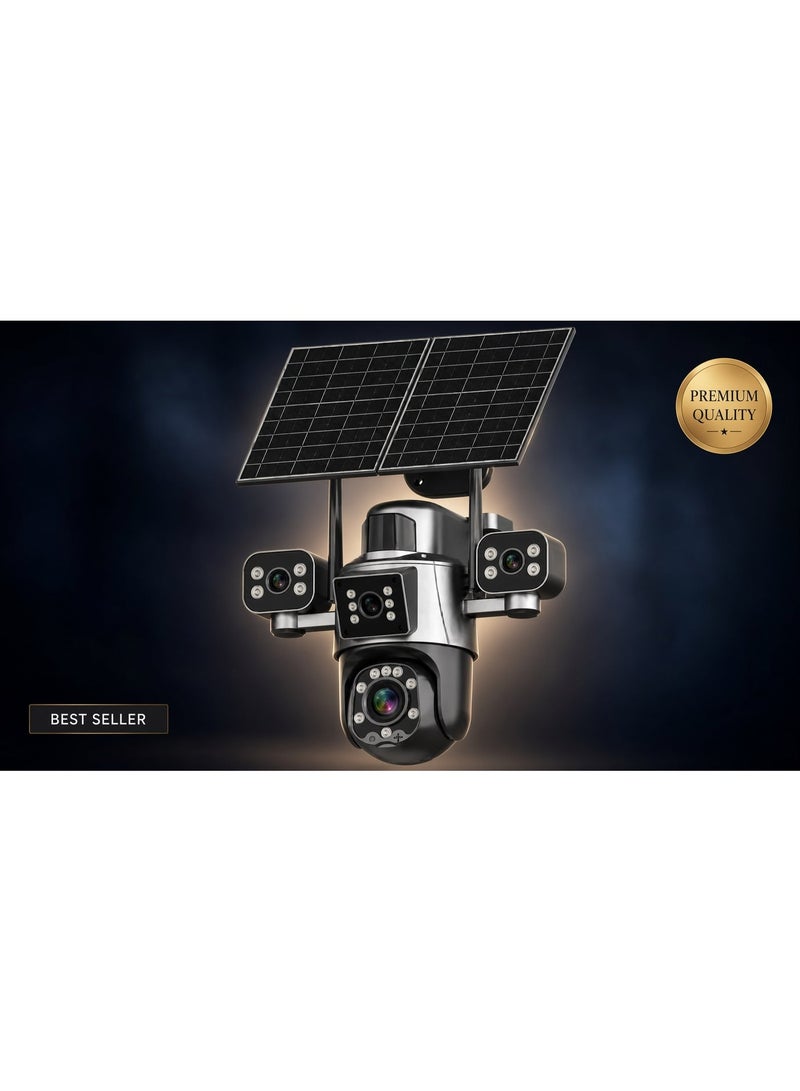 ELTRAZONE 4-Lens AI Solar Security Camera 8K PTZ 360° Outdoor IP Camera, 12X Optical Zoom, Dual SIM 4G, AI Motion Detection, Color Night Vision, Two-Way Audio, Solar Powered Security Camera - Image 3