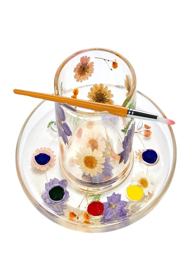 Gute Painter's Cup & Palette Set for Painting Lovers - Round Paint Tray, & Palette with Water Cup & Clever Cutout for Brush for Artists & Painters, Painter Gift for Mothers Day, Her - Image 1