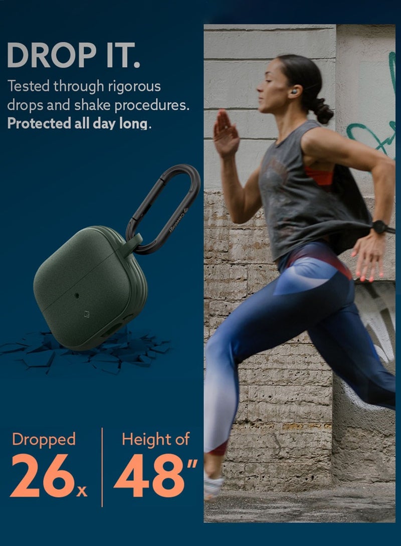 Caseology حافظة فولت لسماعات سامسونج جالكسي بودز 3 برو وحافظة بودز3 مع كارابينر - أخضر منتصف الليل - Image 3