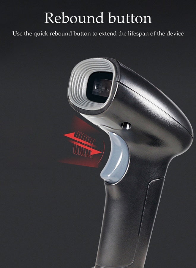 DUNISO ماسح باركود محمول، ماسح باركود سلكي، ماسح استشعار تلقائي، مقاوم للصدمات، مقاوم للسقوط، متين، لمتاجر السوبر ماركت، المكتبات، شركات الشحن، المتاجر، المستودعات - Image 3