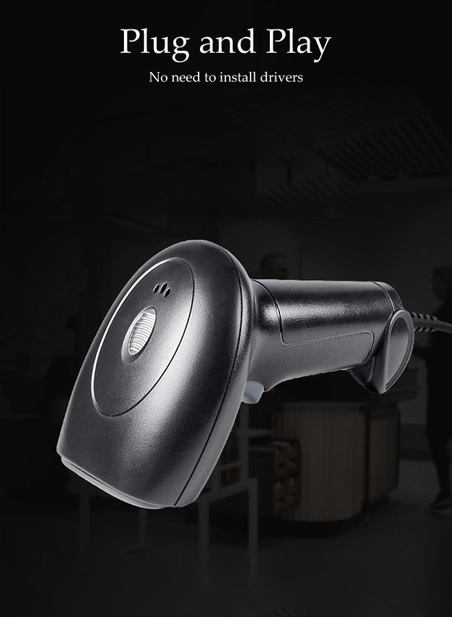 DUNISO ماسح باركود محمول، ماسح باركود سلكي، ماسح استشعار تلقائي، مقاوم للصدمات، مقاوم للسقوط، متين، لمتاجر السوبر ماركت، المكتبات، شركات الشحن، المتاجر، المستودعات - Image 5