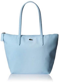 LACOSTE Women's L12.12 Concept Fashion Versatile Large Capacity Zipper Handbag Tote Bag Shoulder Bag Medium Light Blue 35cm * 30cm * 14cm  - Image 1