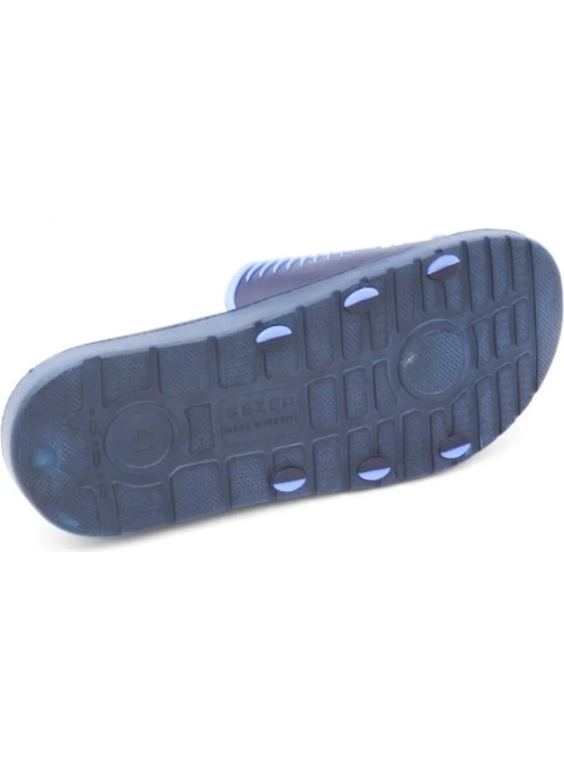 Gezer - Men's Comfortable Sole Luxury Bathroom Balcony Pool Beach Slippers Navy Blue - Image 1