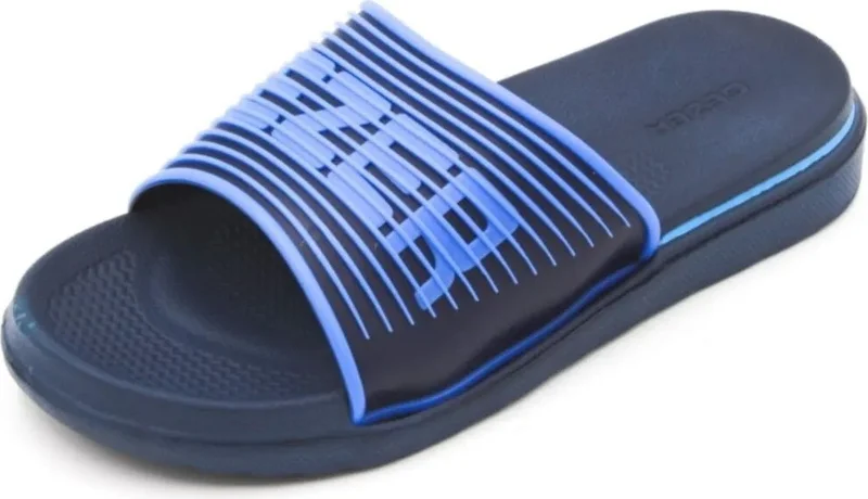 جيزر Men's Comfortable Sole Luxury Bathroom Balcony Pool Beach Slippers Navy Blue