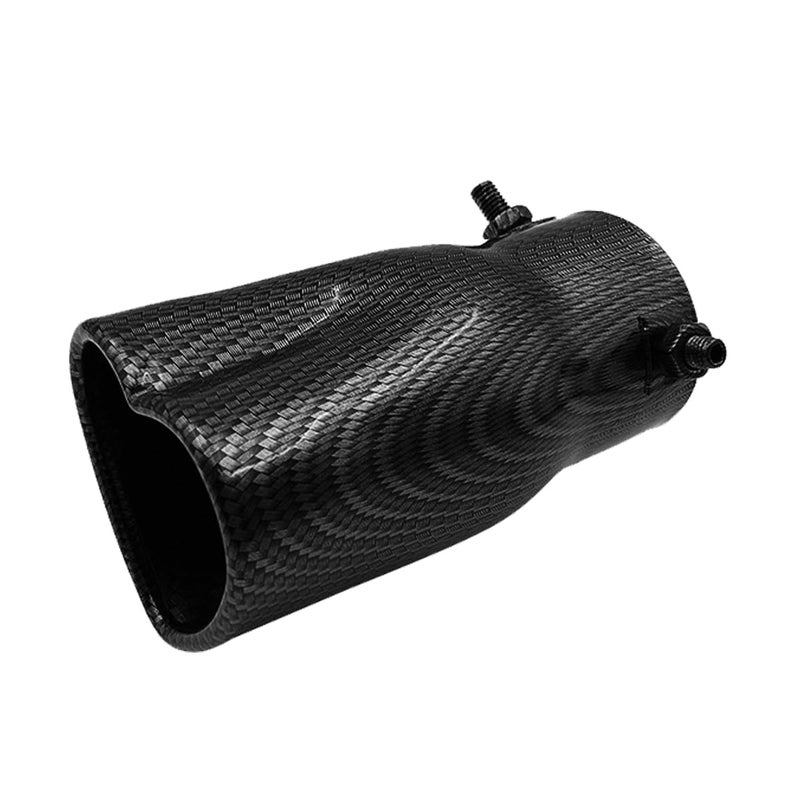 Sandfren 2.5" to 2.8" Car Exhaust Tip, 2.5" Inlet 2.8" Outlet Stainless Steel Heart-Shaped Surface Polished Exhaust Tailpipe Tip, Rolled Edge Bolt on Diesel Pipe, Universal Fit (Carbon Fiber) - Image 1