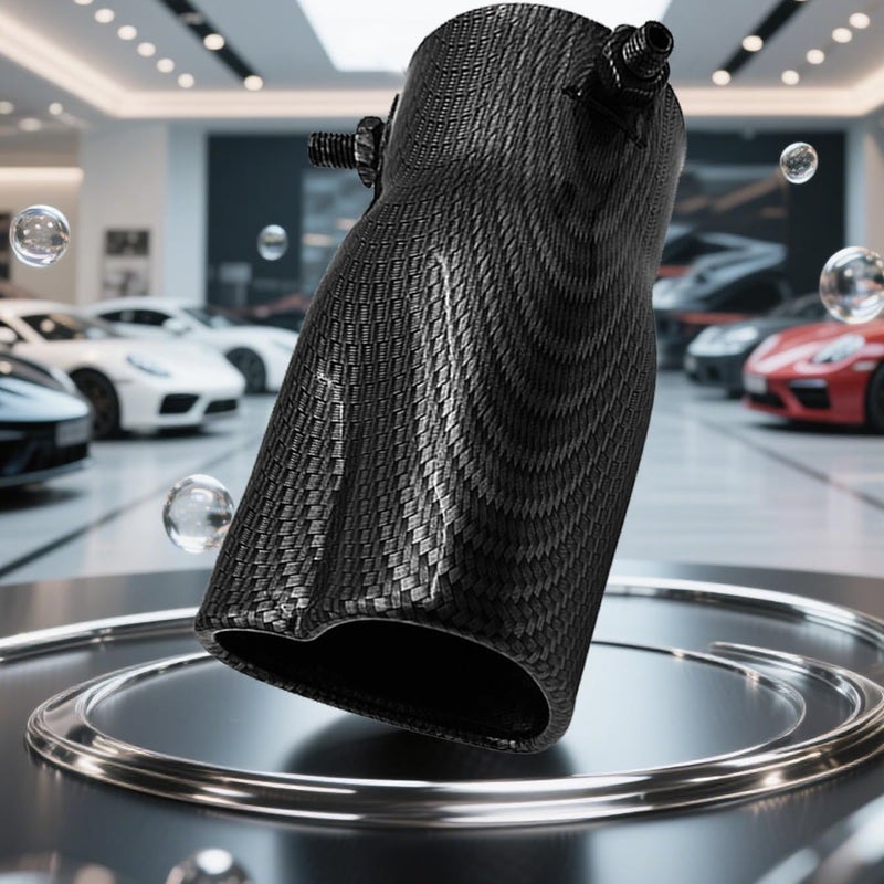 Sandfren 2.5" to 2.8" Car Exhaust Tip, 2.5" Inlet 2.8" Outlet Stainless Steel Heart-Shaped Surface Polished Exhaust Tailpipe Tip, Rolled Edge Bolt on Diesel Pipe, Universal Fit (Carbon Fiber) - Image 5