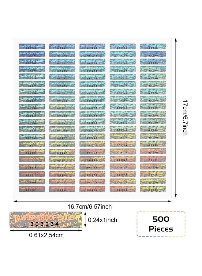 Marspark 1000 Pieces Silver Security Tamper Evident Seals Stickers Void Original Genuine Authentic Hologram Labels Tamper Proof Evident Stickers Sequential Serial Numbering, 0.24 X 1 Inch - Image 2