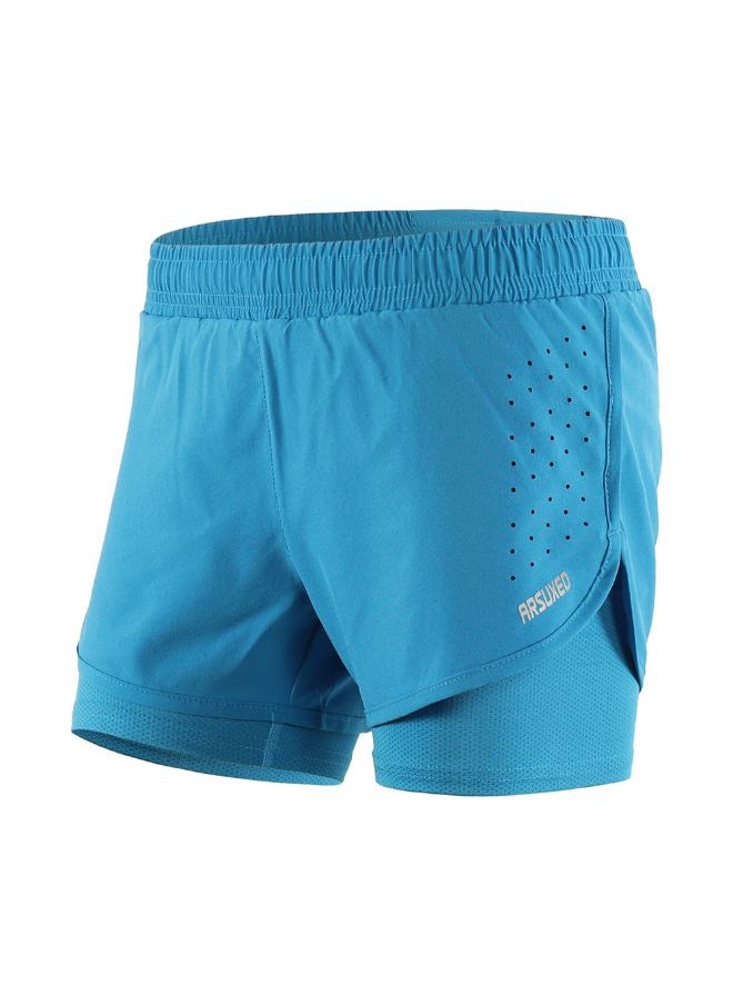 ARSUXEO 2-In-1 Breathable Running Shorts With Longer Liner S  - Image 1