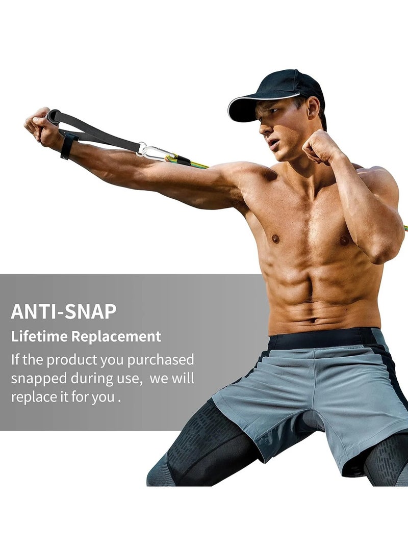 أونليماي فقط مجموعة أشرطة المقاومة مكونة من من أشرطة المقاومة المضادة للكسر مع مقابض ومرساة باب وأشرطة كاحل ودليل تدريب وحقيبة حمل - Image 2