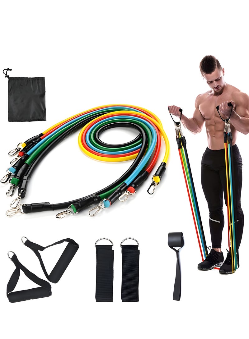 أونليماي فقط مجموعة أشرطة المقاومة مكونة من من أشرطة المقاومة المضادة للكسر مع مقابض ومرساة باب وأشرطة كاحل ودليل تدريب وحقيبة حمل - Image 1