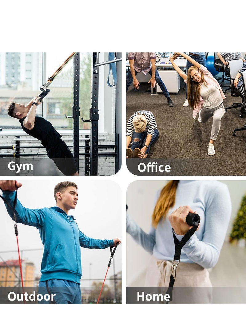 أونليماي فقط مجموعة أشرطة المقاومة مكونة من من أشرطة المقاومة المضادة للكسر مع مقابض ومرساة باب وأشرطة كاحل ودليل تدريب وحقيبة حمل - Image 5