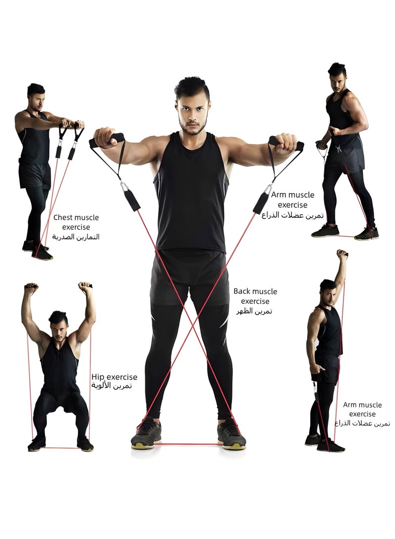 أونليماي فقط مجموعة أشرطة المقاومة مكونة من من أشرطة المقاومة المضادة للكسر مع مقابض ومرساة باب وأشرطة كاحل ودليل تدريب وحقيبة حمل - Image 4