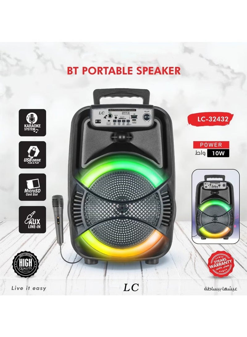 LC BT Portable Speaker with Karaoke Mic 10W - Image 1