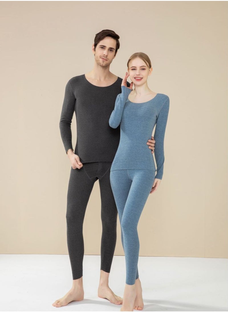 Loquat - Trackless Mulberry Silk Thermostatic Warm Long Johns Suit Light Green - Image 1