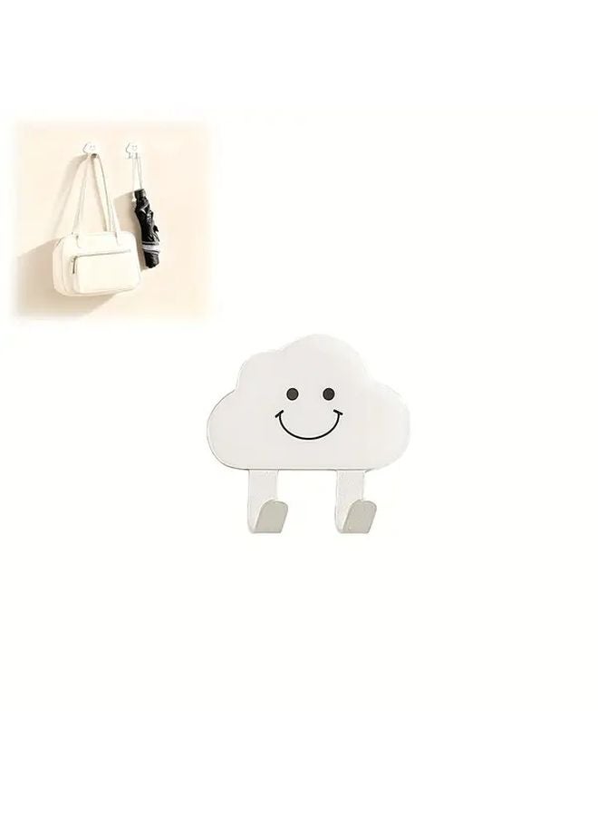 Medium Cloud Adhesive No Drill Wall Hooks Rainbow Decorative Coat Door Hangers - Image 1