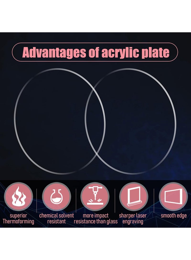 TPGP 20 Pieces Clear Acrylic Sheet Acrylic Disc Blanks Transparent Round Acrylic Disc Panel 0.06 Inch Thick Circle Acrylic Panel Sign for Vinyl DIY Projects Arts and Craft Supplies (3 Inch Diameter) - Image 4