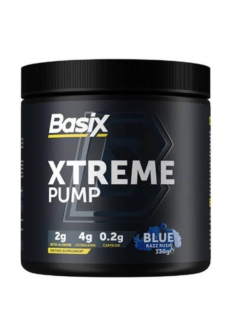 Basix, Xtreme Pump, Blue Razz Rush, 330g - Image 1