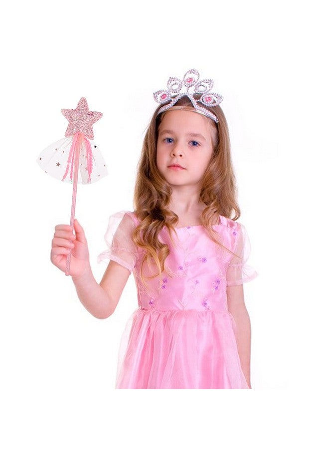 Aster Glitter Star Wands 3Pcs 11 Inches Princess Angel Fairy Star Magic Wands Girls Fairy Magic Dress-Up Star Wand Angel Fairy Costume Props Wands Sticks For Birthday Halloween Christmas Party - Image 3