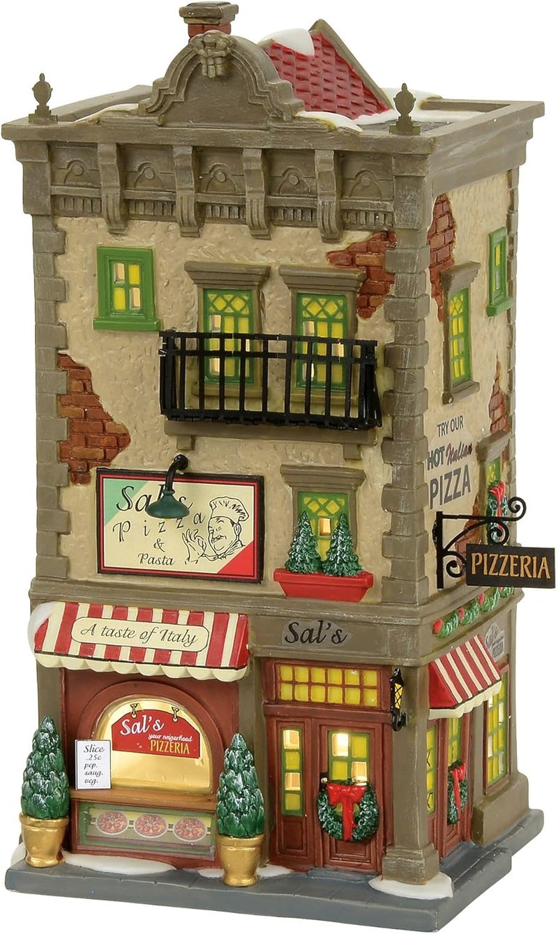 Department 56 Christmas in The City Sal's Pizza and Pasta Restaurant Lit Building, 8.54 Inch, Multicolor - Image 1