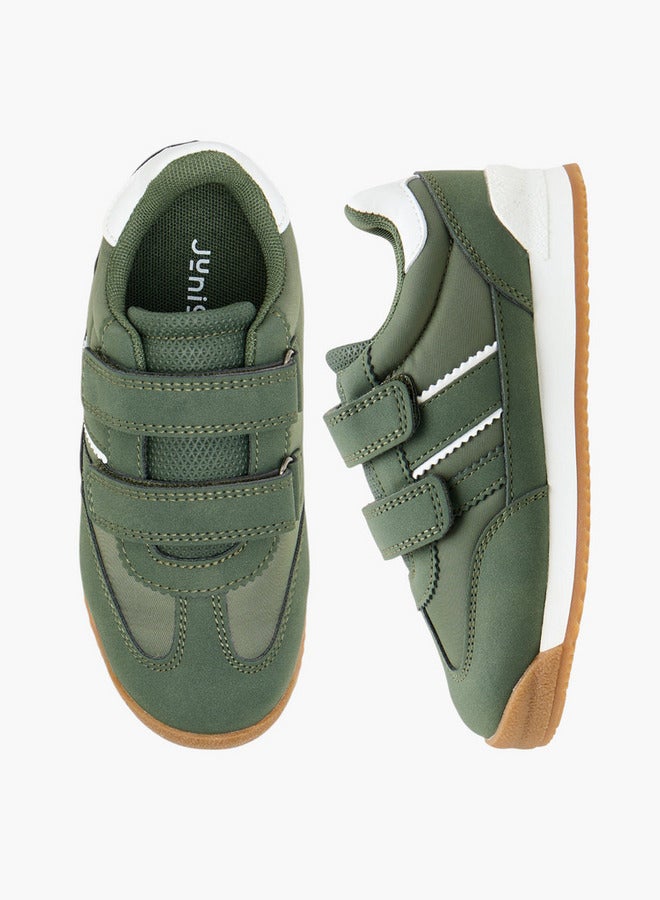 JUNIORS Boys Panelled Sneakers with Hook and Loop Closure  - Image 1