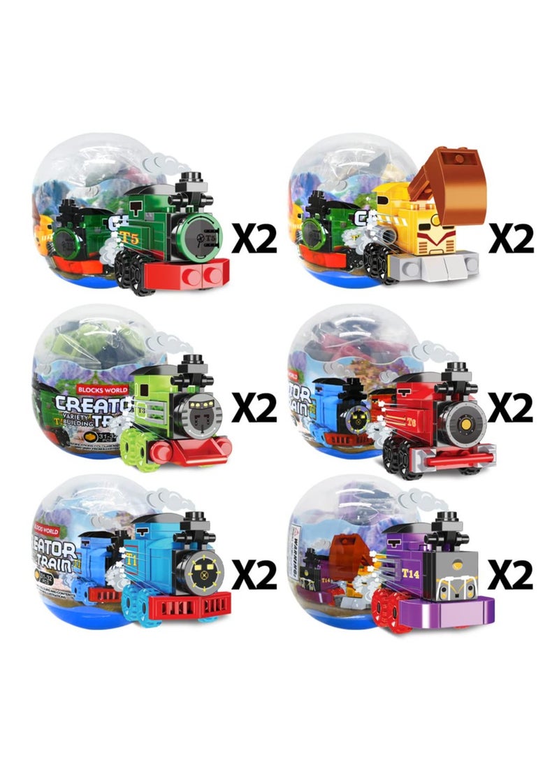 SYOSI 12PCS PreFilled Easter Eggs with Train Building Blocks Set for Kids Surprise Eggs Filled Toys Set, Easter Basket Stuffers, Easter Eggs Hunt, Easter Party Favors Classroom Prize Supplies - Image 2