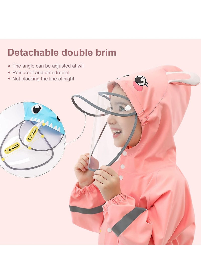 SYOSI Kids RainCoat, Reusable Children's raincoats, 3D Cartoon Kids Rain Jacket with Storage Backpack  - Image 3