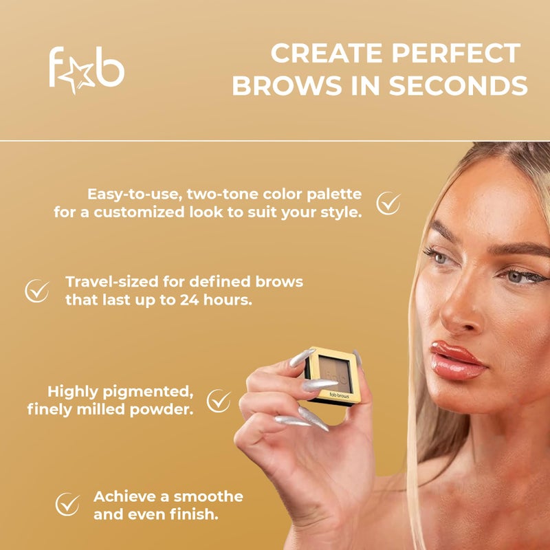 Fab Brows Lux Eyebrow Kit Refill Powder - Soft and Natural Eyebrow Definition for Dark Brown/Chocolate Brows On-The-Go - Image 3