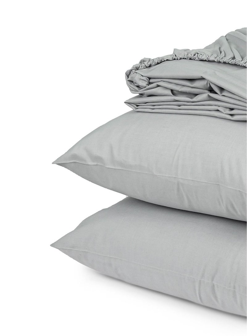Home of linens طقم شرشف مثبت رمادي 200x200  - Image 3