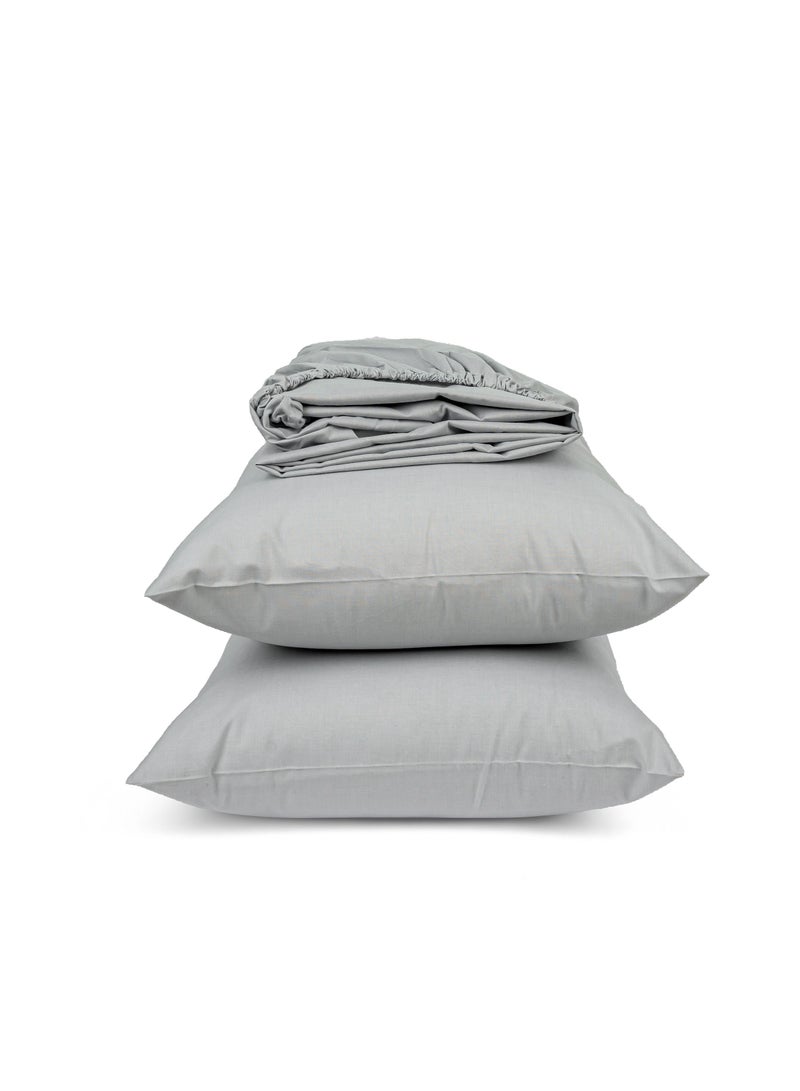 Home of linens طقم شرشف مثبت رمادي 200x200  - Image 1