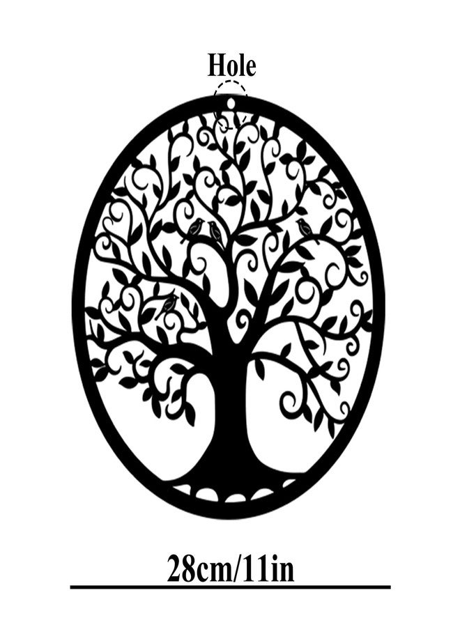 RESACO Tree of Life Wall Art Metal Tree Life Wall Decor Family Tree Wall Plaque 11 Inches Tree of Life Wall Hanging for Bathroom Kitchen Living Room Bedroom Indoor Outdoor（Black） - Image 2